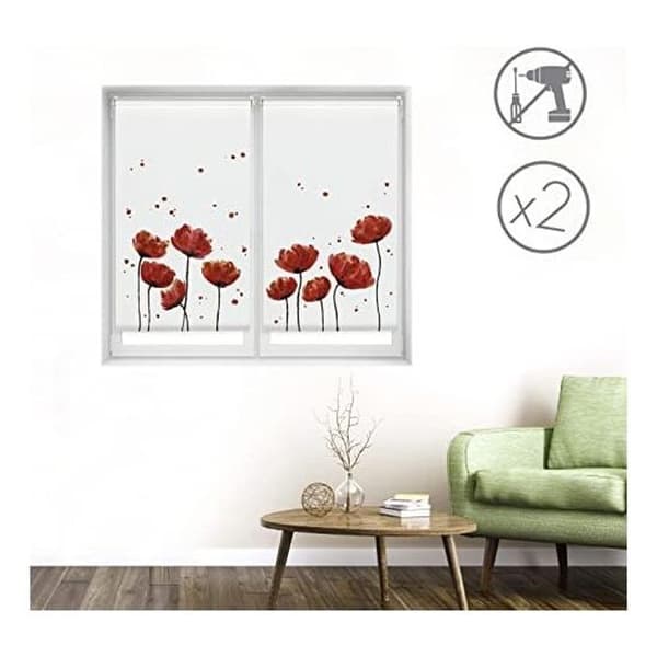 Förvaringsrulle - BLINDECOR - EasyFix - 65x150 cm - Opaqu - Klöverblomma