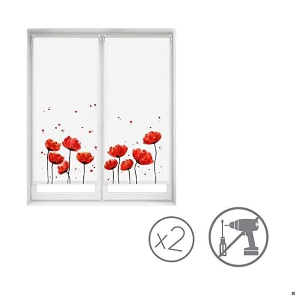 Förvaringsrulle - BLINDECOR - EasyFix - 65x150 cm - Opaqu - Klöverblomma