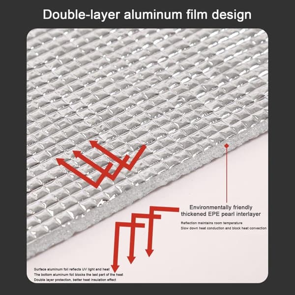 Selvklæbende aluminiumsfolie skyggefilm – varmeisolering, UV-beskyttelse og beskyttelse af privatlivets fred, velegnet til altanvinduer og udestuer