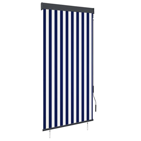 Rullgardin utomhus 100x250 cm blå och vit