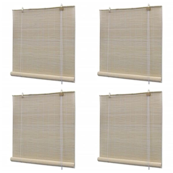Rullgardin naturlig bambu 4 st 120x160 cm