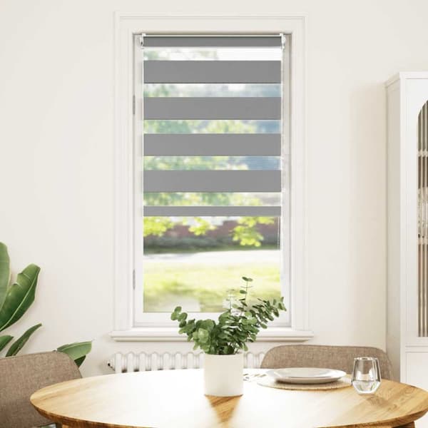 Rullgardin randig grå 40 x 100 cm transparent
