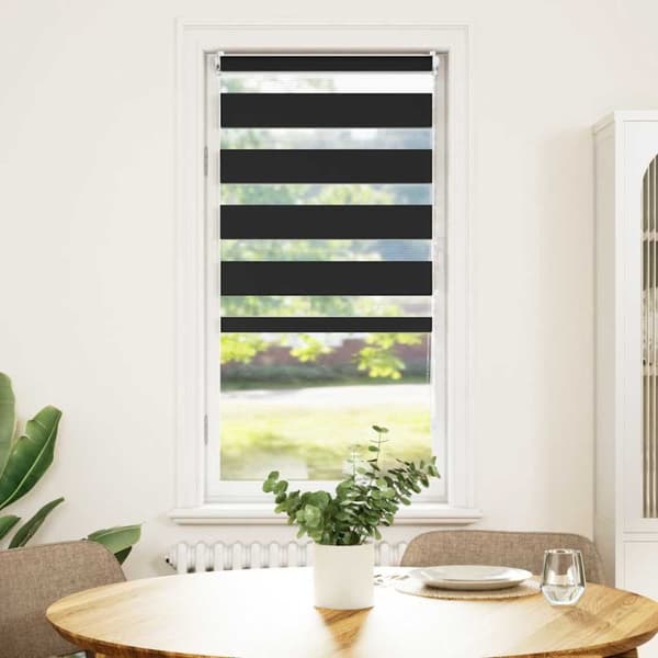 Rullgardin randig svart 60 x 100 cm transparent