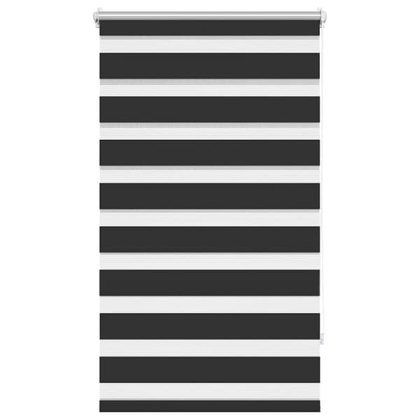 Rullgardin randig svart 90 x 150 cm transparent