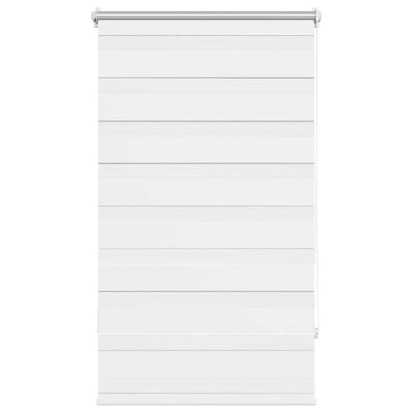 Rullgardin randig vit 90 x 150 cm transparent