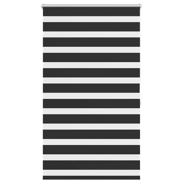 Rullgardin randig svart 100 x 175 cm transparent