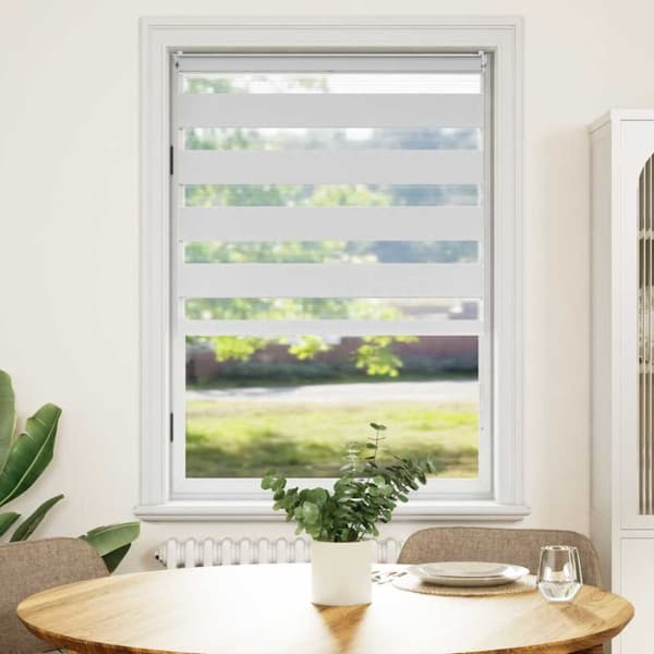 Rullgardin randig vit 100 x 175 cm transparent