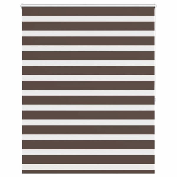 Rullgardin randig brun 120 x 175 cm transparent