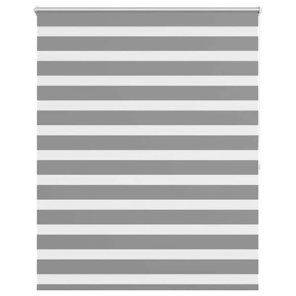 Rullgardin randig grå 140 x 175 cm transparent