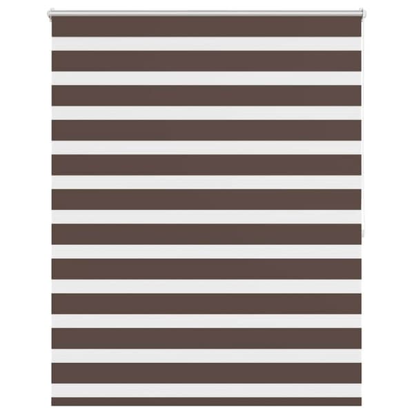 Rullgardin randig brun 140 x 175 cm transparent