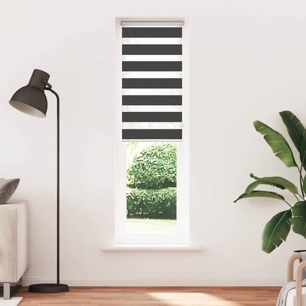 Rullgardin zebra svart 55x200 cm tyg bredd 50,9 cm polyester