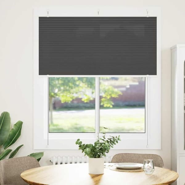Plisserad persienn svart 115x150 cm tyg bredd 114,4cm polyester