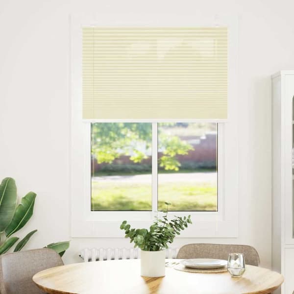 Plisserad persienn cremefärgad 100x150 cm tyg bredd 99,4 cm