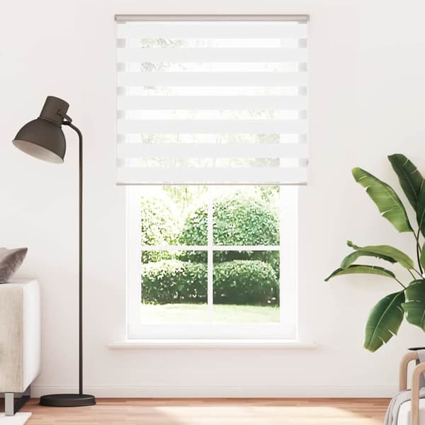 Rullgardin zebra vit 130x230 cm tyg bredd 125,9 cm polyester
