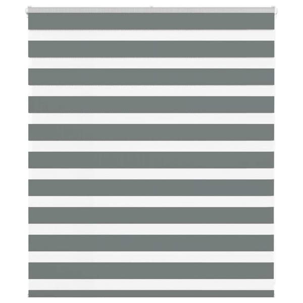 Rullgardin zebra mörkgrå 135x100 cm tyg bredd 130,9cm polyester
