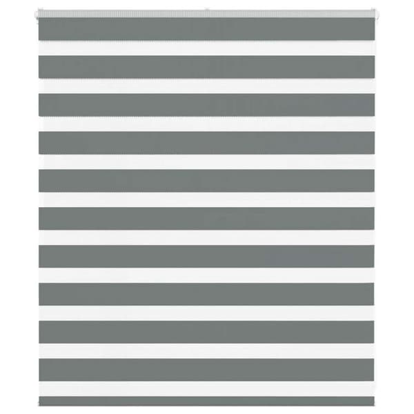 Rullgardin zebra mörkgrå 125x100 cm tyg bredd 120,9cm polyester