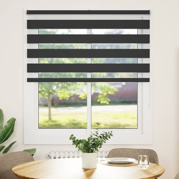 Rullgardin zebra svart 125x150 cm tyg bredd 120,9cm polyester