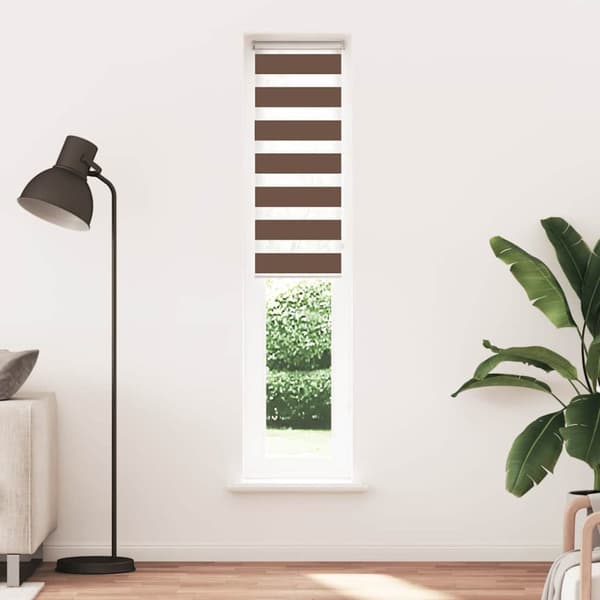 Rullgardin zebra brun 40x230 cm tyg bredd 35,9 cm polyester