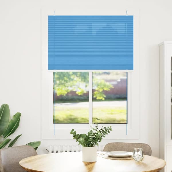 Plisserad persienn blå 100x100 cm tyg bredd 99,4 cm polyester