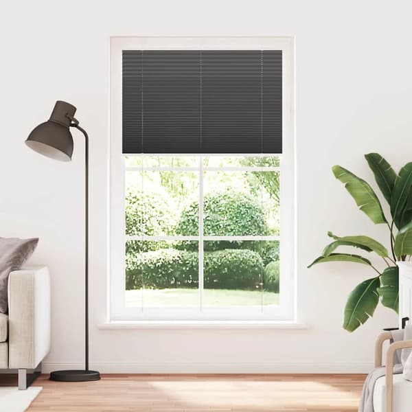 Plisserad persienn svart 115x200 cm tyg bredd 114,4cm polyester