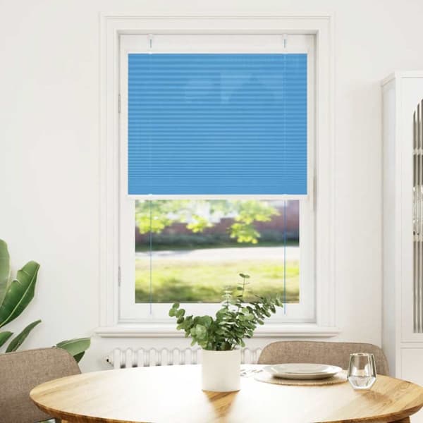 Plisserad persienn blå 75x150 cm tyg bredd 74,4 cm polyester