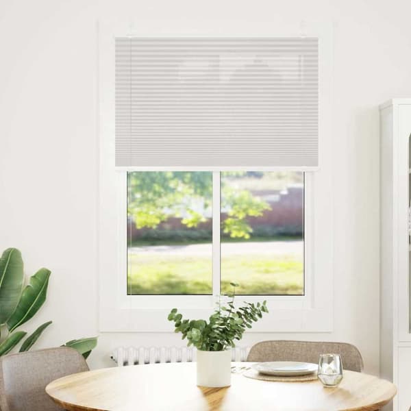 Plisserad persienn ljusgrå 95x100 cm tyg bredd 94,4cm polyester