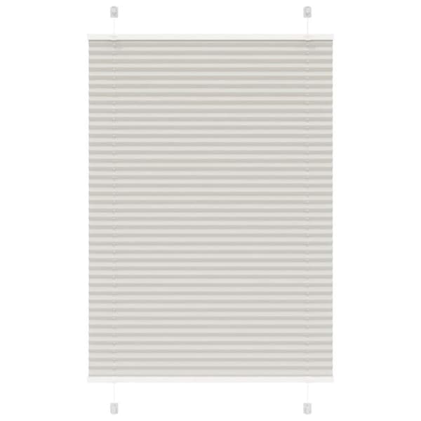 Plisserad persienn ljusgrå 95x100 cm tyg bredd 94,4cm polyester