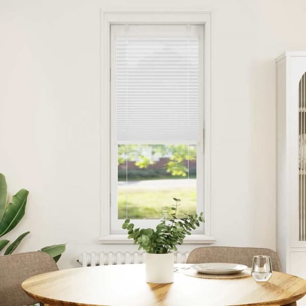 Plisserad persienn vit 45x100cm tyg bredd 44,4cm polyester