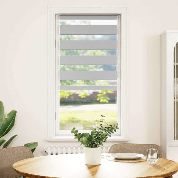Rullgardin zebra ljusgrå 55x100 cm tyg bredd 50,9 cm polyester