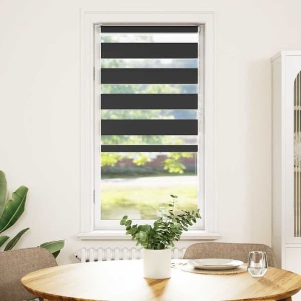 Rullgardin zebra svart 55x150 cm tyg bredd 50,9 cm polyester