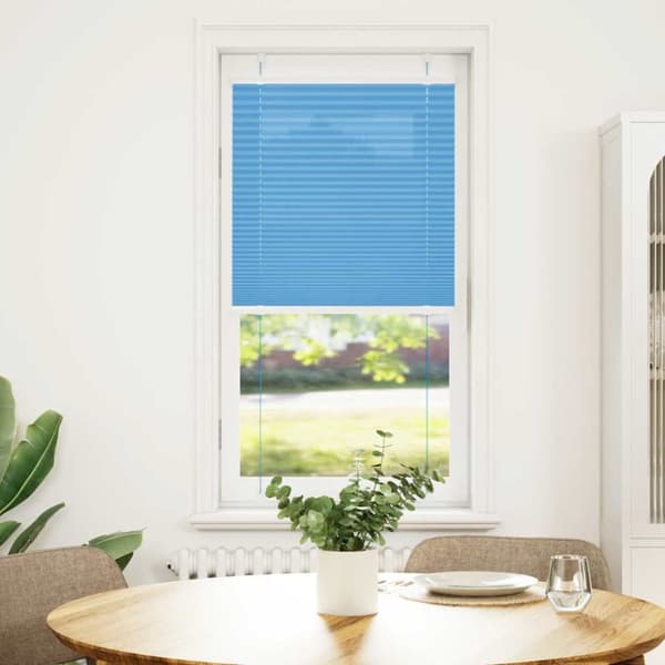 Plisserad persienn blå 65x100cm tyg bredd 64,4cm polyester