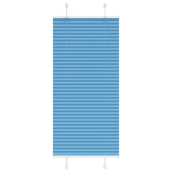 Plisserad persienn blå 65x100cm tyg bredd 64,4cm polyester