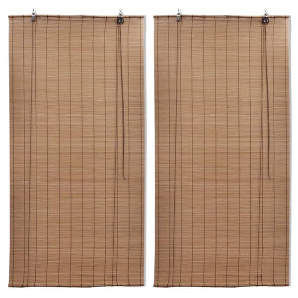 Rullgardin bambu 2 st 80 x 160 cm brun