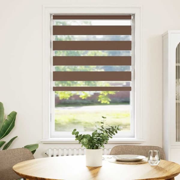 Rullgardin zebra brun 85x100 cm tyg bredd 80,9 cm polyester