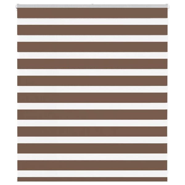 Rullgardin zebra brun 130x100 cm tyg bredd 125,9 cm polyester
