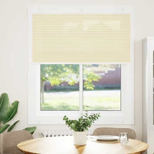 Plisserad persienn cremefärgad 120x150 cm tyg bredd 119,4cm