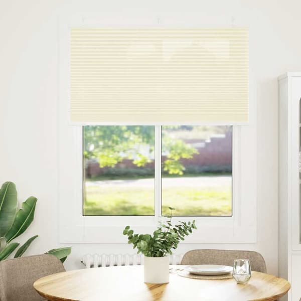 Plisserad persienn cremefärgad 110x150 cm tyg bredd 109,4cm
