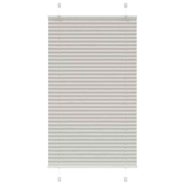 Plisserad persienn ljusgrå 75x150 cm tyg bredd 74,4cm polyester