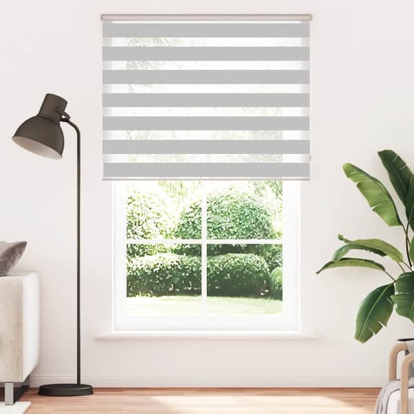 Rullgardin zebra ljusgrå 140x200 cm tyg bredd 135,9cm polyester