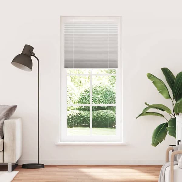 Plisserad persienn ljusgrå 100x200 cm tyg bredd 99,4 cm