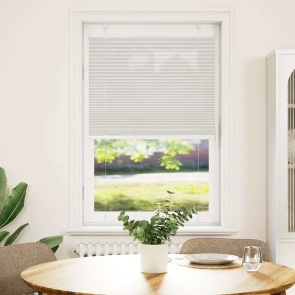 Plisserad persienn ljusgrå 70x150 cm tyg bredd 69,4cm polyester