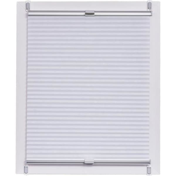 Sunl INES Butik plissé bikake tillverkad i Tyskland, Silver, Klemmfix Systemskena, 125 x 150, Plast Grå, Vit