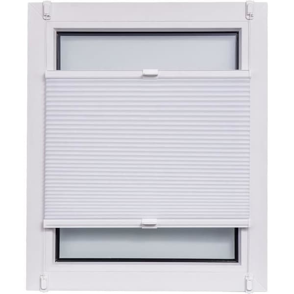 Sunl INES butik plissé bikake stoff produsert i Tyskland, lysblokkerende, Wohn-Guide Klemmfix Skinne, 130 x 150, Plast, Hvit