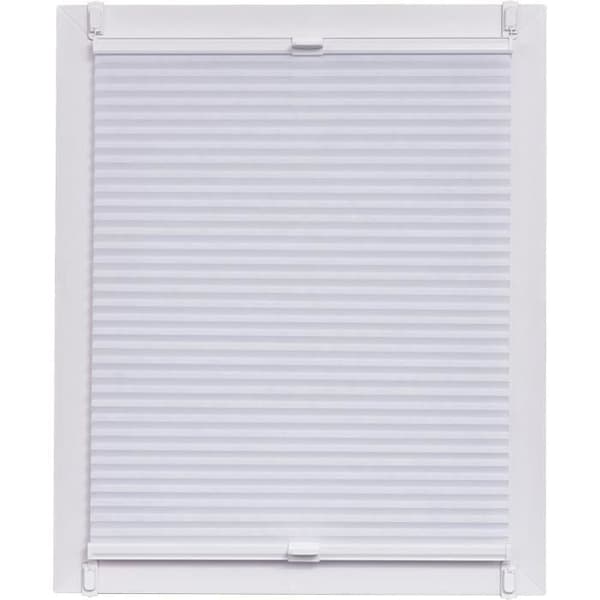 Sunl INES butik plissé bikake stoff produsert i Tyskland, lysblokkerende, Wohn-Guide Klemmfix Skinne, 130 x 150, Plast, Hvit