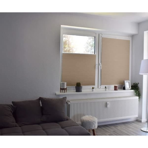 Butiks plissé i bikake design, blackout Klemmfix crème 140 x 2,3 x 150 cm Sunlines