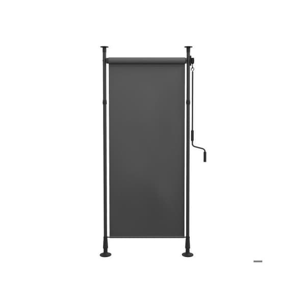 Outsunny Store vertikal Balkongmarkis retrakbar 120x220-310 cm, alla väder, med vev Mörkgrå polyester