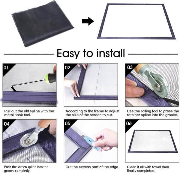 OBOSOE Windows Screen ja Screen Door, Lasikuitu Screen Mesh- Liukunäytön ovi Korjaus Patio ja Windows, Mesh hyttysnäytön ikkuna