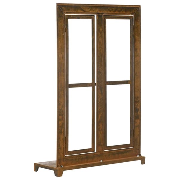 Rootz Garden Ikkunan kehys - Koristeikkuna - Vintage - Lukittava salpa - Ruskea - 55cm x 19cm x 80cm