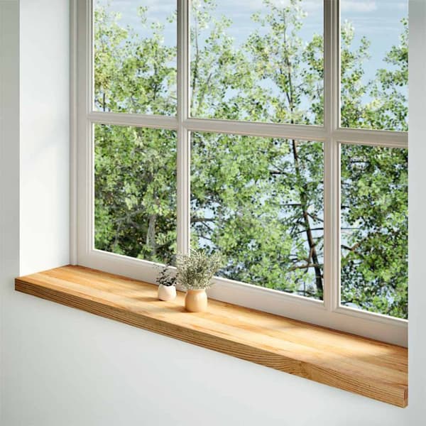 Fönsterbänkar 2 st ljusbrun 140x25x2 cm massiv ek