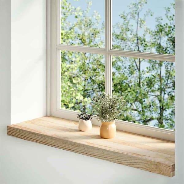 Fönsterbänkar 2 st obehandlad 80x25x2 cm massiv ek